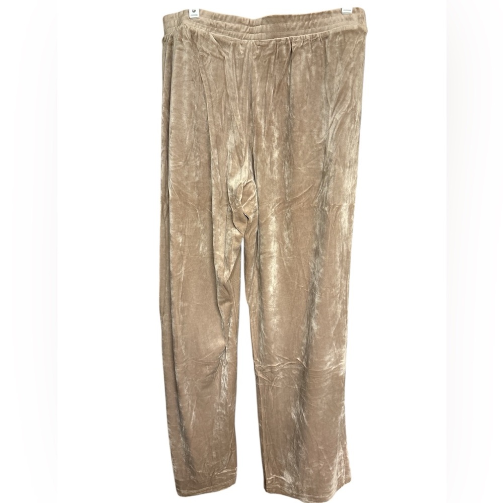 Cozie By Pink Rose Mocha Stone Velour Pants With Pockets - Picture 2 of 5